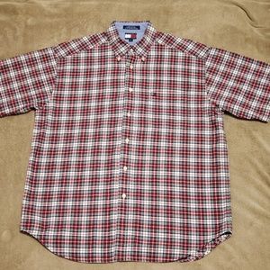 Tommy Hilfiger Men's Button Down Short Sleeve Lg